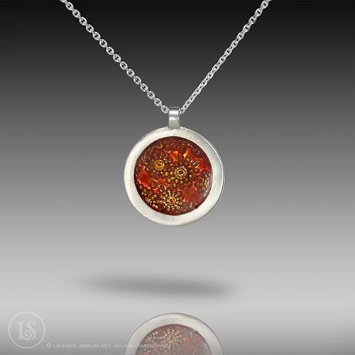 Candy Starburst Orange Pendant, 960 Sterling Silver